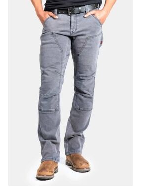Dovetail Workwear Women's Britt Utility Cosy Grey Denim Work Pant 0